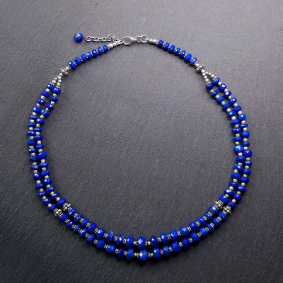 Lapis Lazuli Kette Doppelreihig